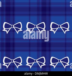 blaue Weihnachten Musterdesign mit Weihnachtsbäumen, Bögen, Herzen Stock Vektor