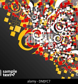 Rot gelb abstrakte Kunst Ecke design Stock Vektor