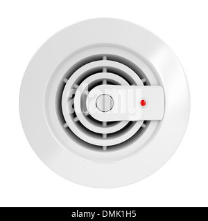 Rauch- und Brandmelder, isoliert auf weiss Stockfoto