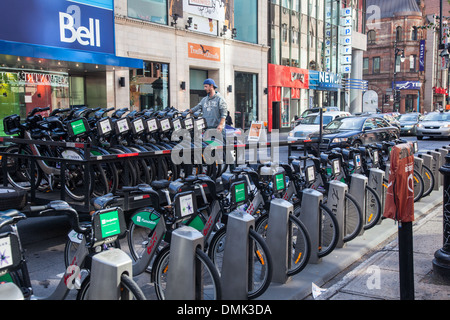 VELOLIB, SELF-SERVICE-FAHRRAD, MONTREAL, QUEBEC, KANADA Stockfoto