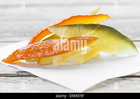 kandierte Orange, Zitrone und Zeder peel Stockfoto