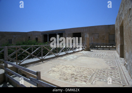 Antiken Mosaiken, römische Villa Silini, Villa Sileen, Leptis Magna Libyen Stockfoto