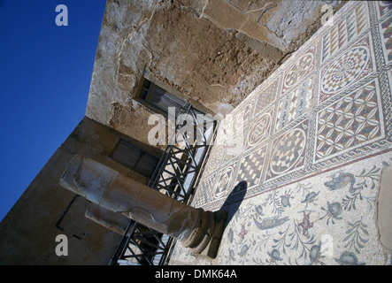 Antiken Mosaiken, römische Villa Silini, Villa Sileen, Leptis Magna Libyen Stockfoto