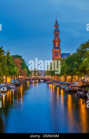 Westlichen Kirche in Amsterdam Stockfoto