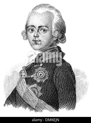 Porträt von Paul ich oder Pavel Petrovich, 1754-1801, Kaiser von Russland Stockfoto