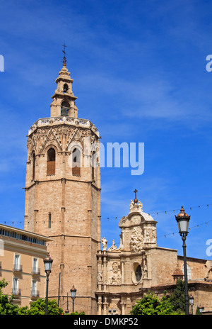 Torre Miguelete am Plaza De La Reina, Kathedrale, Valencia, Spanien, Europa Stockfoto
