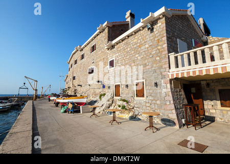 Alte Küsten Steinfestung in Petrovac, Montenegro Stockfoto