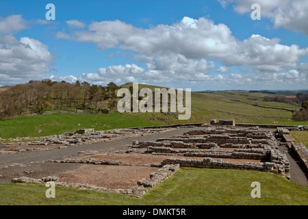 Römisches Kastell Housesteads, ein Auxiliarkastell am Hadrianswall, Haydon Bridge, Hexham, Northumberland, England, Großbritannien. Stockfoto