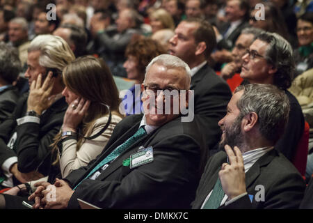 Turin, Italien. 15. Dezember 2013. Turin, 2013/12/15. "Lega Nord" Partei Bund Congress.IN das Bild: Mario Borghezio.Photo: Cesare Quinto/NurPhoto Credit: Cesare Quinto/NurPhoto/ZUMAPRESS.com/Alamy Live-Nachrichten Stockfoto