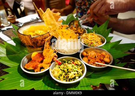 Würzige asiatische Festmahl Bali Indonesien Stockfoto