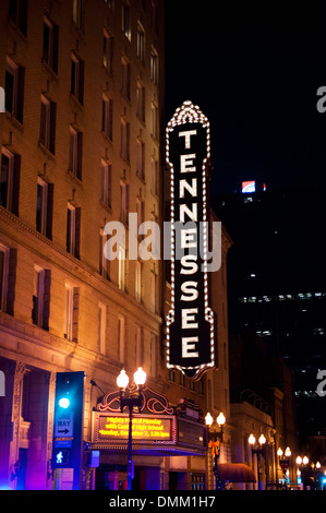 Das Tennessee-Theater in der Nacht in Knoxville, Tennessee Stockfoto