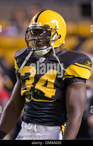 4. Oktober 2009: Pittsburgh Steelers mit zurück Rashard Mendenhall (34) vor der NFL Football-Spiel zwischen den San Diego Chargers und Pittsburgh Steelers Heinz Field in Pittsburgh, Pennsylvania.  Die Steelers gegen die Chargers 38-28. (Kredit-Bild: © Southcreek Global/ZUMApress.com) Stockfoto