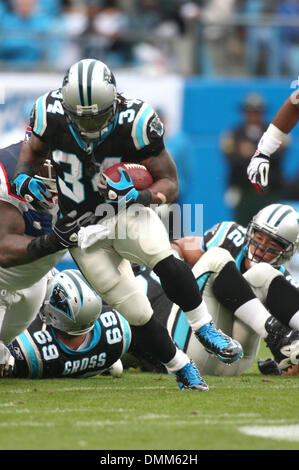 25. Oktober 2009: Carolina Panthers Runningback DeAngelo Williams #34 ruft eine First Down für die Panthers. Die Buffalo Bills besiegte die Carolina Panthers 20-9 bei Bank of America Stadium in Charlotte, North Carolina. (Kredit-Bild: © Southcreek Global/ZUMApress.com) Stockfoto