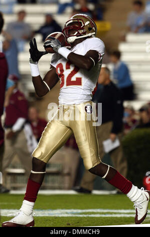 22. Oktober 2009: Florida State Wide Receiver Willie Haulstead #82. Die Florida State Seminoles besiegte die University of North Carolina-Tarheels 30-27 Kenan Stadium in Chapel Hill, North Carolina. (Kredit-Bild: © Southcreek Global/ZUMApress.com) Stockfoto