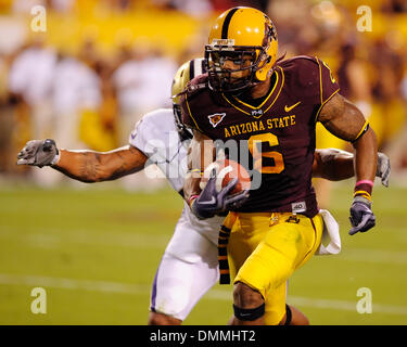 17. Oktober 2009: Arizona State Wide Receiver Kyle Williams (6) in Aktion während der NCAA Football-Spiel zwischen der Arizona State University Sun Devils und die Washington Huskies in Tempe, Arizona, von Sun Devils, 24-17 gewonnen. (Kredit-Bild: © Max Simbron/Cal Sport Media/ZUMA Press) Stockfoto