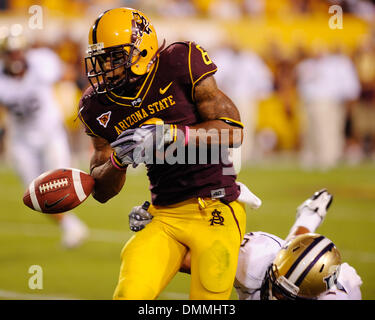 17. Oktober 2009: Arizona State Wide Receiver Kyle Williams (6) in Aktion während der NCAA Football-Spiel zwischen der Arizona State University Sun Devils und die Washington Huskies in Tempe, Arizona, von Sun Devils, 24-17 gewonnen. (Kredit-Bild: © Max Simbron/Cal Sport Media/ZUMA Press) Stockfoto
