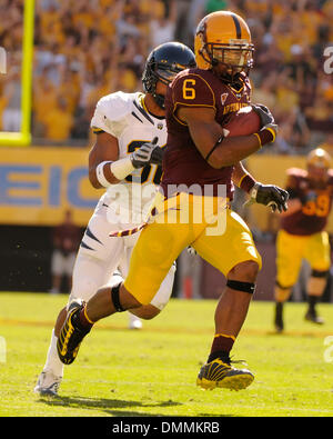 31. Oktober 2009: Arizona State Wide Receiver gewann Kyle Williams (6) in Aktion während der NCAA Football-Spiel zwischen der Arizona State University Sun Devils und die California Golden Bears in Tempe, Arizona, von den Goldenen Bären, 23-21. (Kredit-Bild: © Max Simbron/Cal Sport Media/ZUMA Press) Stockfoto