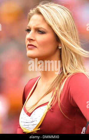 18. Oktober 2009: Kansas City Chiefs in Washington Redskins... FedExField Stadion vor NFL-Spiel zwischen den Kansas City Chiefs und den Washington Redskins... Traurig Redskins Cheerleader Chiefs gewinnen ihr erste Spiel in der Saison (Credit-Bild: © Southcreek Global/ZUMApress.com) Stockfoto