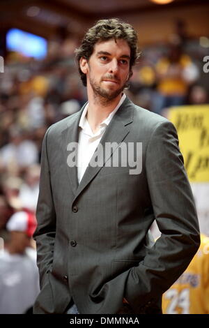 22. Oktober 2009 ist in einem Spiel gegen die Denver Nuggets im Honda Center - Anaheim, Kalifornien, USA - Los Angeles Lakers PAU GASOL abgebildet.   (Kredit-Bild: © Mark Samala/ZUMA Press) Stockfoto