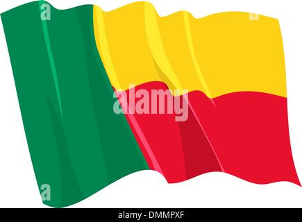 Politischen wehende Flagge Benin Stock Vektor