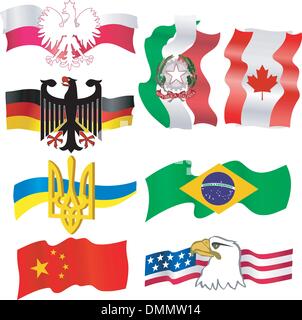 die Symbole verschiedener Länder Stock Vektor