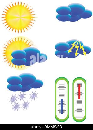 Sonne und Wolken Stock Vektor