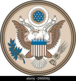 Große Siegel der Vereinigten Staaten Stock Vektor