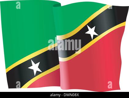 Flagge von Saint Kitts und Nevis Stock Vektor