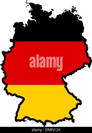 Karte in den Farben von Deutschland Stock Vektor