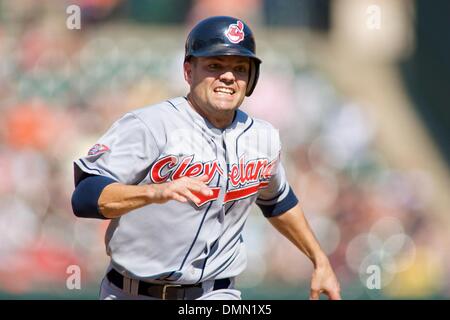 30. August 2009: Cleveland Indians Jamey Carroll (11) beim Spiel zwischen den Cleveland Indians und die Baltimore Orioles at Camden Yards in Baltimore, Maryland, in der Baltimore Orioles 5: 2 gewann (Credit-Bild: © Southcreek Global/ZUMApress.com) Stockfoto