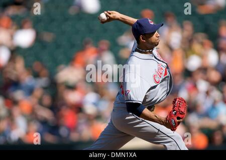 30. August 2009: Cleveland Indians Rafael Perez (53) beim Spiel zwischen den Cleveland Indians und die Baltimore Orioles at Camden Yards in Baltimore, Maryland, in der Baltimore Orioles 5: 2 gewann (Credit-Bild: © Southcreek Global/ZUMApress.com) Stockfoto