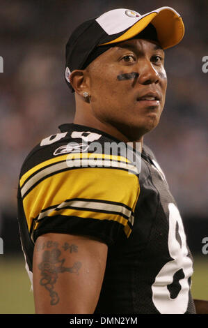 3. September 2009: Pittsburgh Steelers Wide Receiver Uhren Hines Ward #86 von der Seitenlinie. Die Pittsburgh Steelers gegen die Carolina Panthers 21-10 bei Bank of America Stadium in Charlotte, North Carolina. (Kredit-Bild: © Southcreek Global/ZUMApress.com) Stockfoto