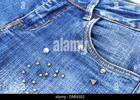 Blaue Jeans Nahaufnahme Bild. Stockfoto