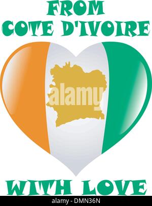 von Côte d ' Ivoire mit Liebe Stock Vektor