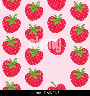 Nahtlose Muster mit Erdbeeren Stock Vektor