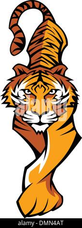 Tiger Maskottchen Körper schlich Vektorgrafik Stock Vektor
