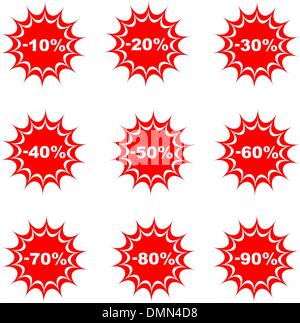 Verkauf Prozent Taste Web-glänzend-Symbol. Vektor Stock Vektor