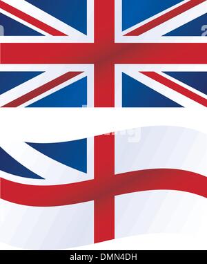 Vektor-Illustration: britische Flagge winken Version enthält Stock Vektor