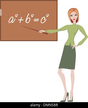 Lehrer erklärt das theorem Stock Vektor