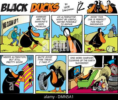 Schwarze Enten Comics Episode 72 Stock Vektor