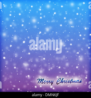 Frohe Weihnachten Postkarte, Handschrift Text auf blauem rosa abstrakten Hintergrund, festliche Wallpaper, Winter Urlaub Konzept Stockfoto