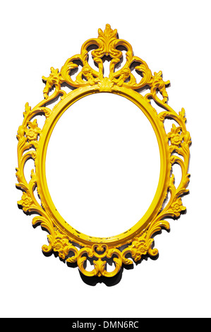 Isolierte golden viktorianischen klassische Spiegelrahmen Stockfoto
