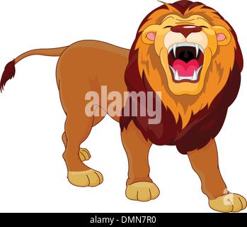 Karikatur brüllender Löwe Stock-Vektorgrafik - Alamy