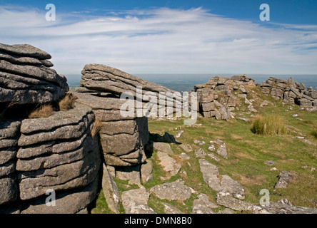 Beeindruckende Landschaft des Dartmoor auf Belstone Stockfoto