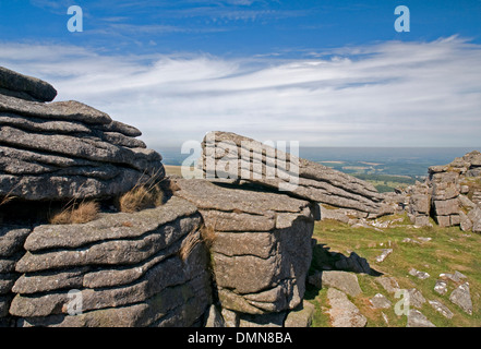 Beeindruckende Landschaft des Dartmoor auf Belstone Stockfoto