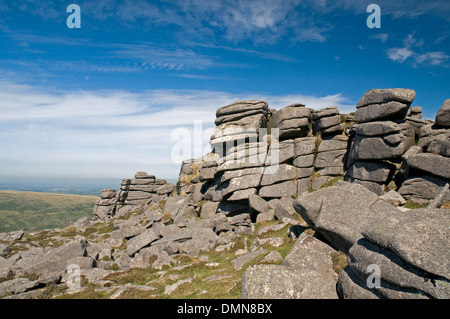 Beeindruckende Landschaft des Dartmoor auf Belstone Stockfoto