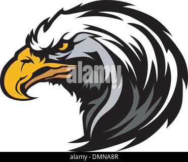Grafischer Kopf von einem Adler Maskottchen Vektor-Illustration Stock Vektor