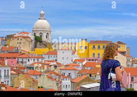 Lissabon, nationalen Pantheon von Santa Engracia aus Santa Luzia Sicht, Alfama Viertel, Portugal, Europa Stockfoto