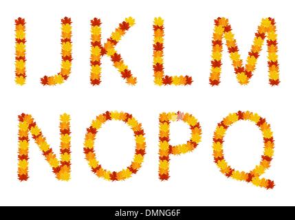 Herbstlaub Alphabet Buchstaben Stock Vektor