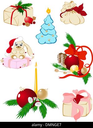 Satz von Weihnachts-icons Stock Vektor